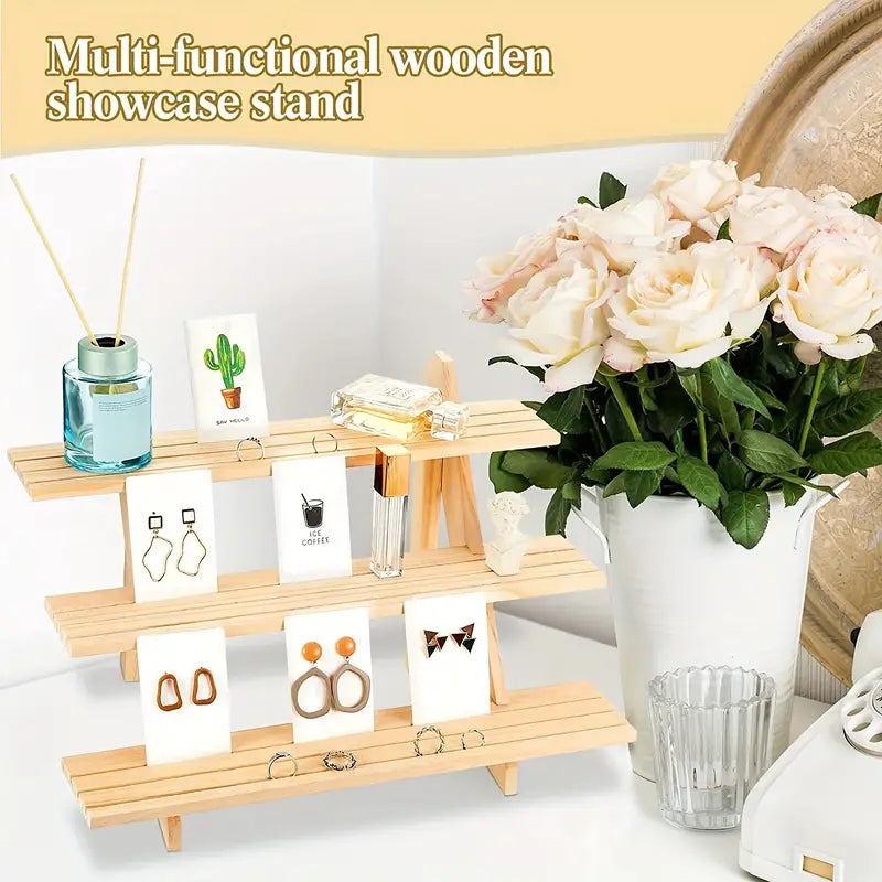 Add a touch of elegance with this handcrafted wooden riser shelf
