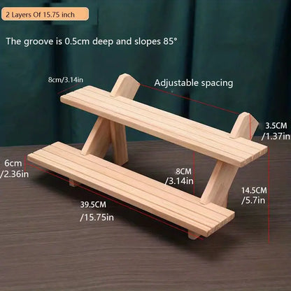 Add a touch of elegance with this handcrafted wooden riser shelf